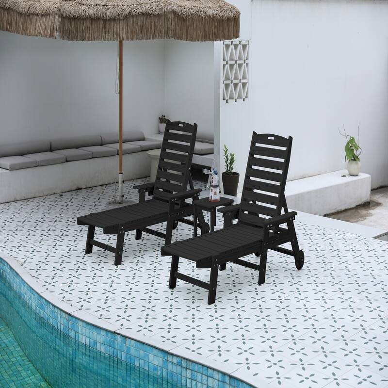 3-Piece Oversized Chaise Lounge Chair Set