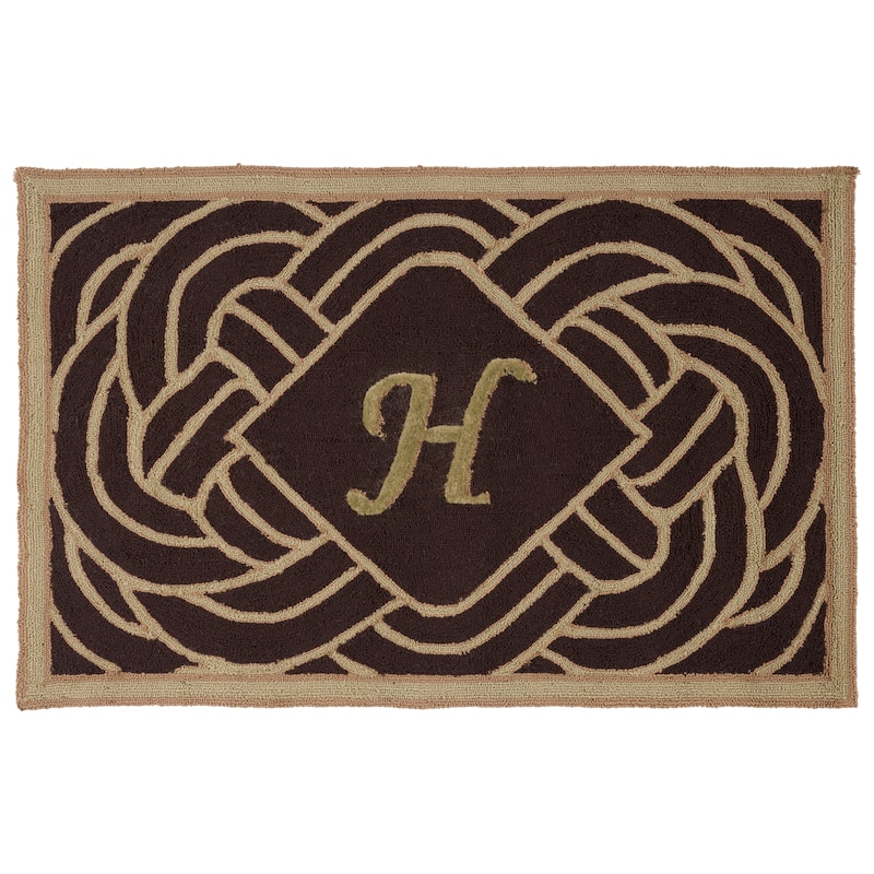 SAFAVIEH Hand-hooked Monogram M Chocolate Rug