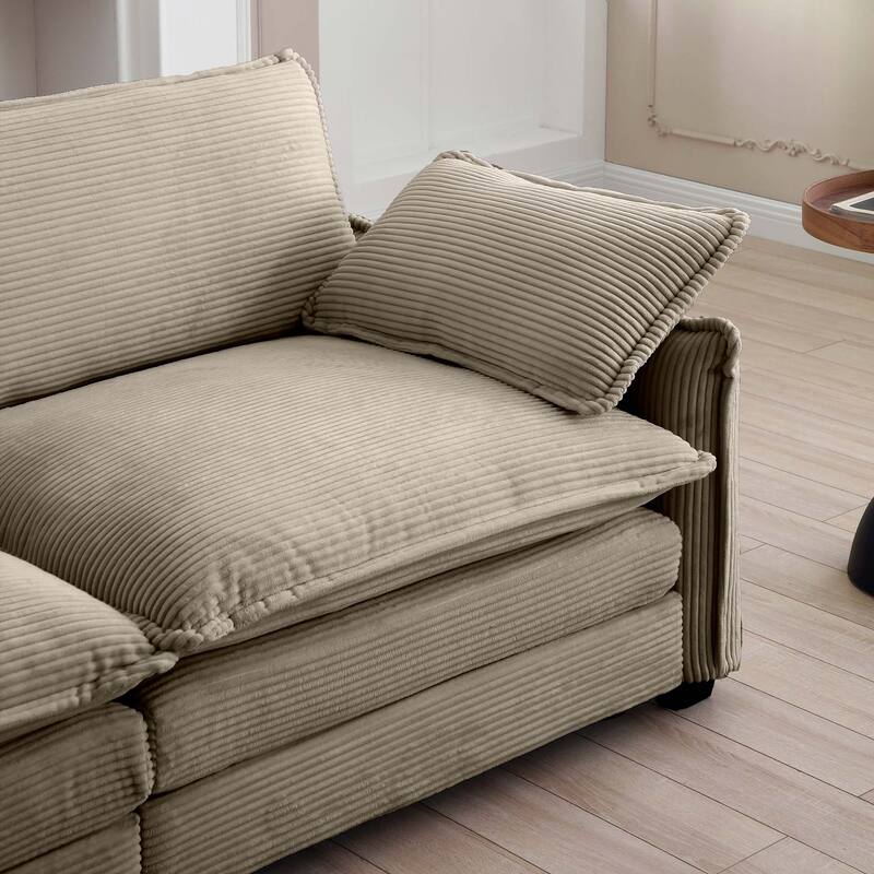 Corduroy Modular Flexible Combinations Sofa Set with Ottoman