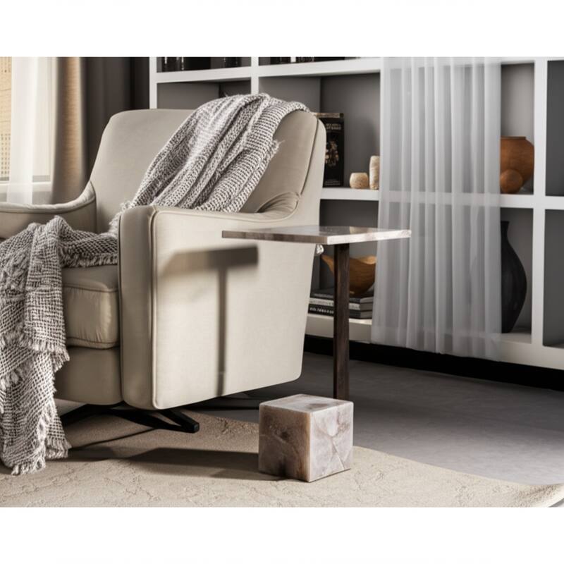 Metal Accent Table Modern Geometric Base Sleek Contemporary Design