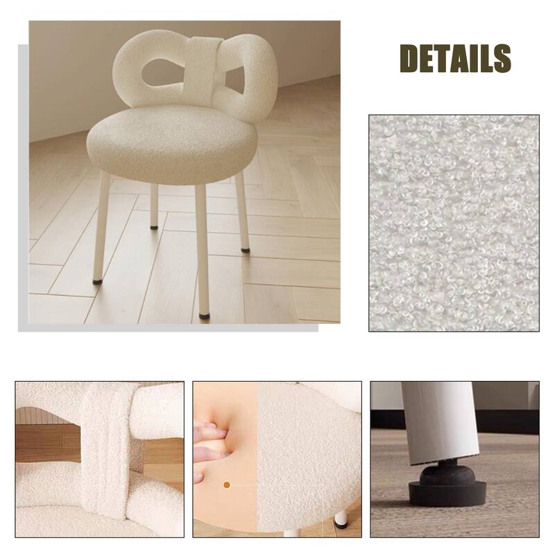 Ergonomic Bow Leisure Chair with High Resilience Sponge Cushion