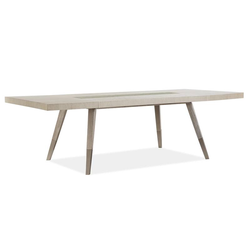 Magnussen Home Lenox Warm Silver And Acadia White Extendable Rectangular Dining Table - 44''W x 76''D x 30''H