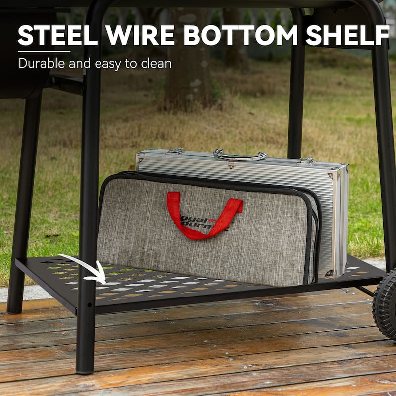 Royal Gourmet Charcoal Grill with Barrel Offset Smoker