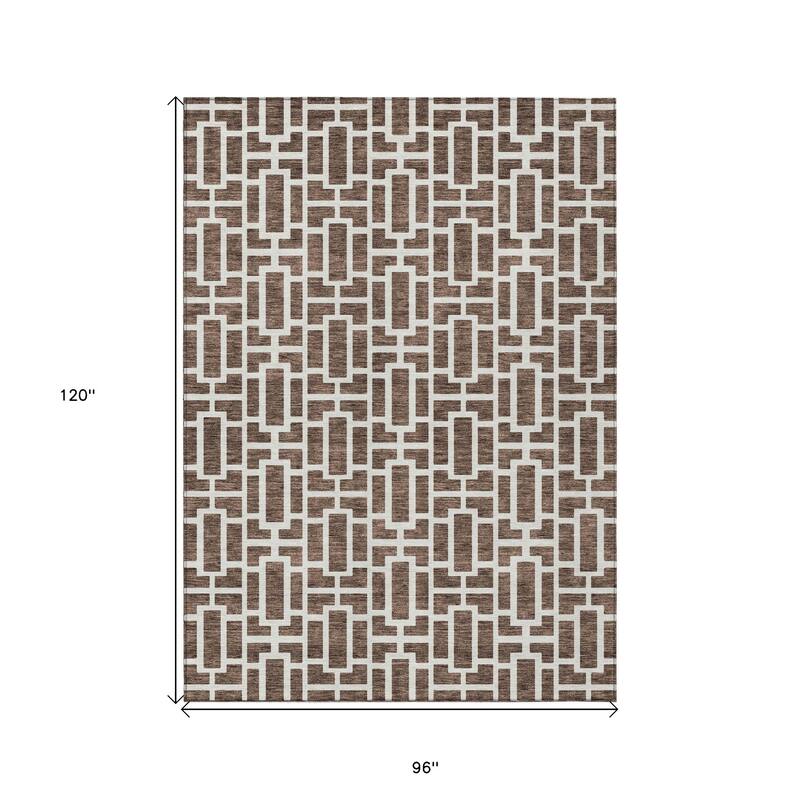 HomeRoots Geometric Transitional Rectangle Outdoor Rug