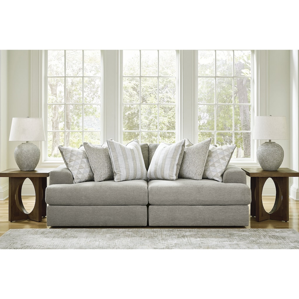 Signature Design by Ashley Avaliyah Gray 2-Piece Sectional Loveseat - 93" W x 44" D x 37" H