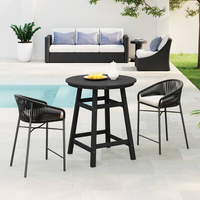 Laguna Hdpe All Weather Outdoor Patio 35" Round Counter Table