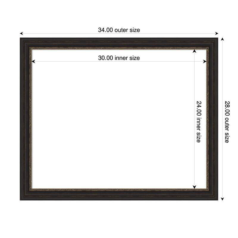 Amanti Art Accent Bronze Narrow Framed Dry Erase Magnetic Board - 34 x 28 in