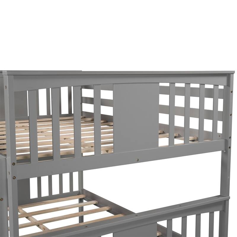 Merax Full over Full Bunk Bed with Twin-size Trundle and Ladder