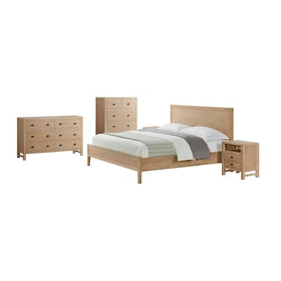Arden 5-Piece Wood Bedroom Set with King Bed, Two 2-Drawer Nightstands, 5-Drawer Chest, 6-Drawer Dresser