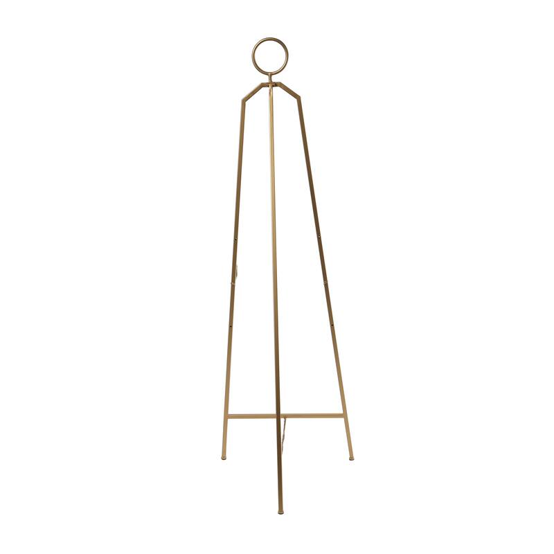 Gold Metal Tall Adjustable 3 Tier Display Easel with Circular Ring Top
