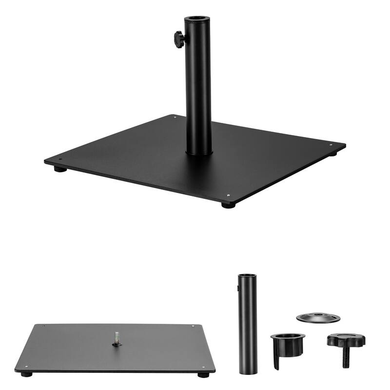 Steel Heavy Duty Patio Market Umbrella Base with 3 Adapters for Backyard - 20''x20'' (L x W x H)