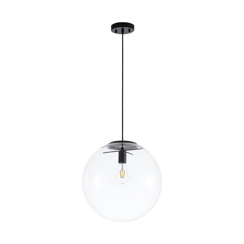 Minimalism Single-Light Clear Glass Globe Pendant - 15.7 in