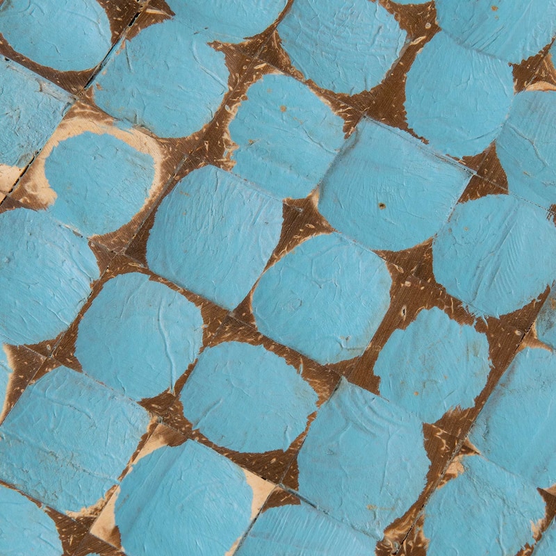Reclaimed Wood Teak Coffee Table With Coconut Shells by East at Main