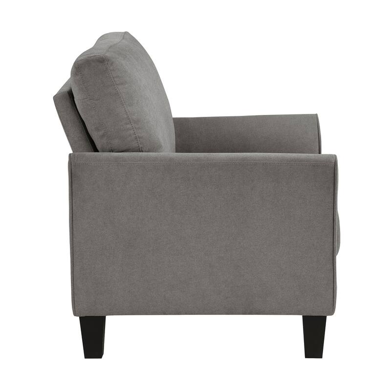 Felix 34" Textured Fabric Living Room Chair - Wood Finish Exposed Feet
