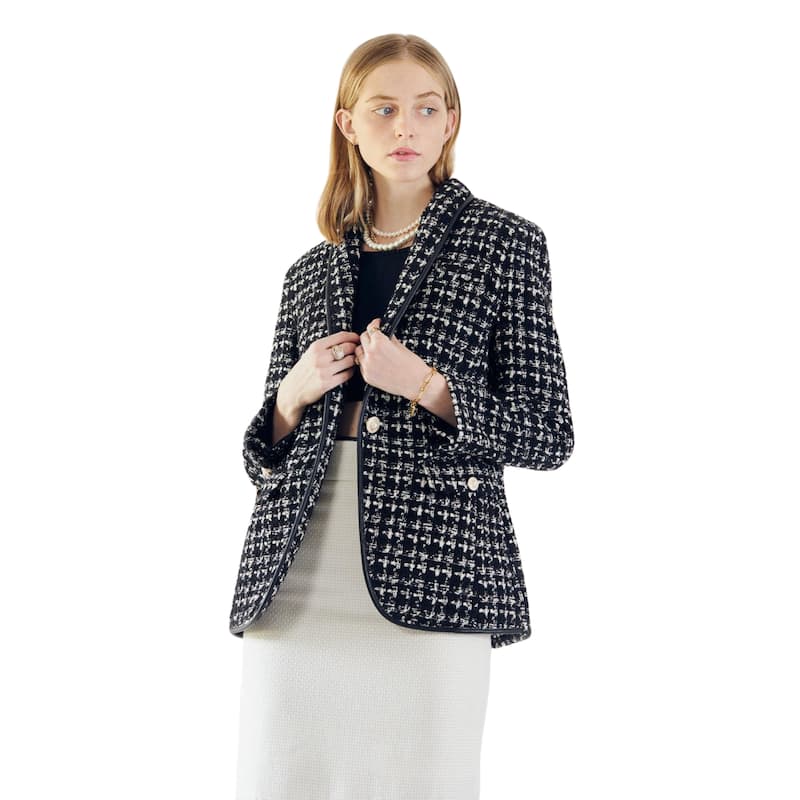 Black & White Tweed Checkers Jacket