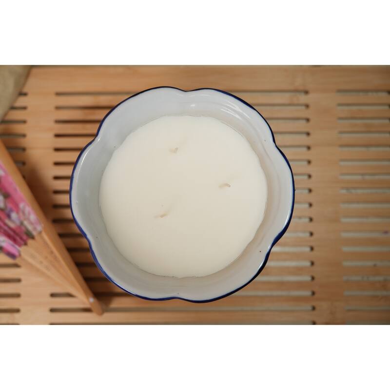 7in Chinoiserie Ceramic Candle (28.5oz) - Gardenia Blossom