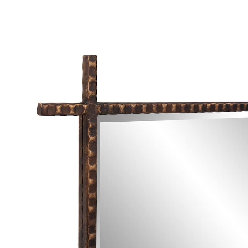 Allan Andrews Rectangular Dressing Mirror with Rebar Textured Iron Frame - 70"H x 24"W