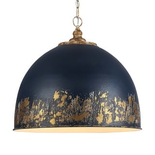 Golden Lighting Alison 5-light Pendant in Vintage Gold and Antique Matte Navy shade - 5 Light Pendant