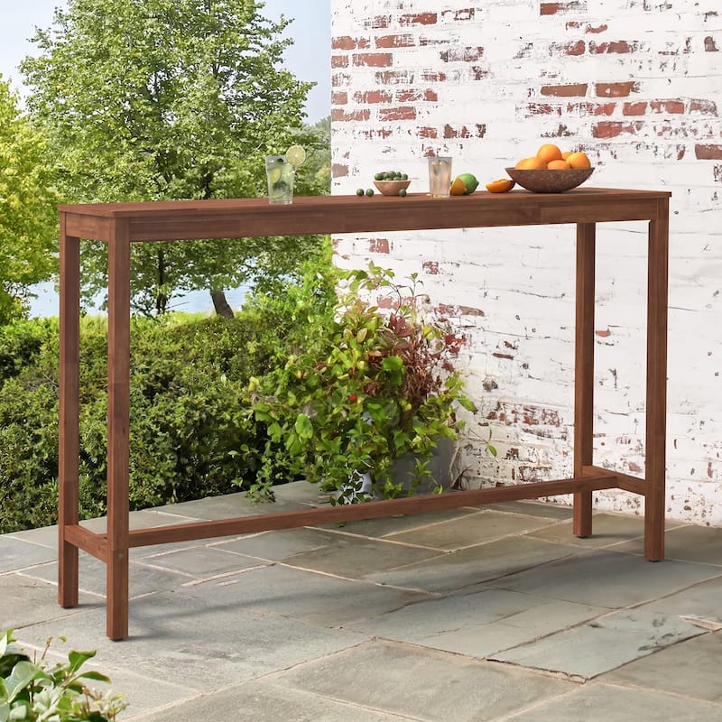 Casual 53.in/63.in Outdoor & Indoor Rectangular Patio Bar Table Wood Dining Table