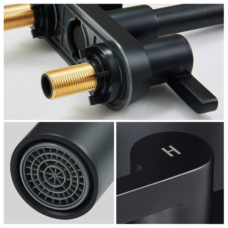 Modern 2 Handle 360° Swivel Bathroom Sink Faucet with Pop Up Drain and Water Supply Line, Anti Fingerprint, Anti Rust