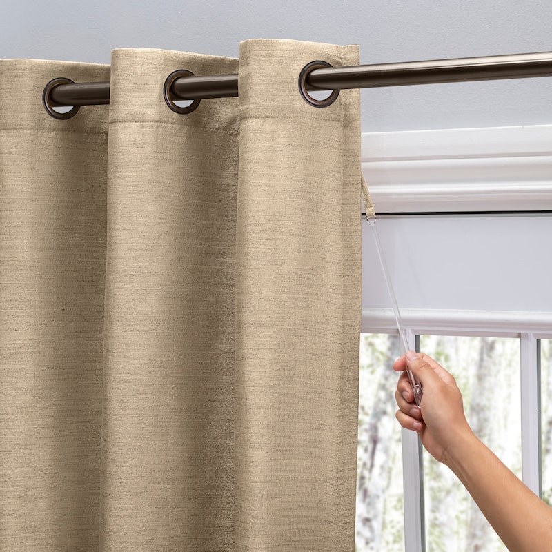 Porch & Den Peete Grass Cloth Grommet Patio Panel - 110 x 84