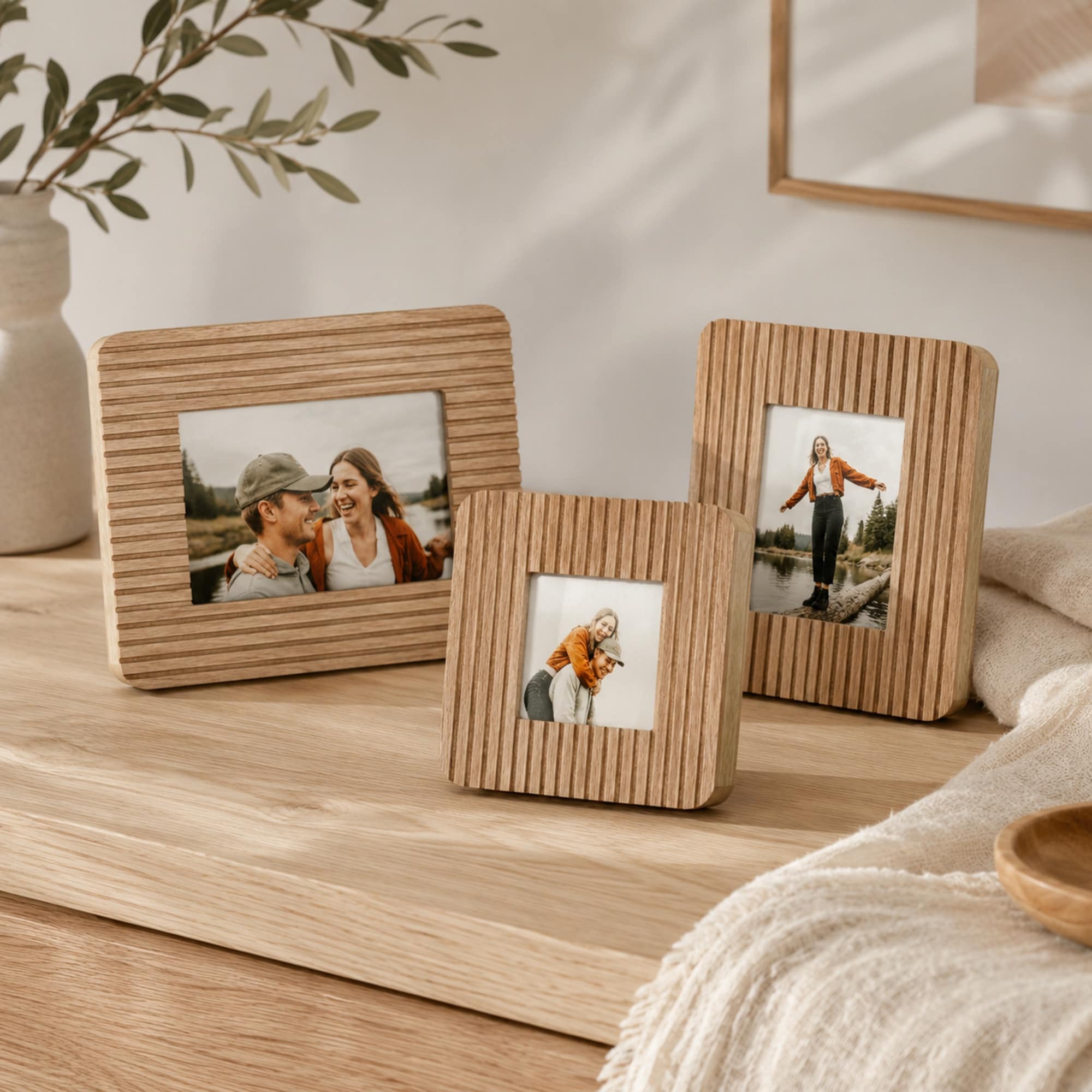 American Art Decor Triptych of Memories 3-Piece Box Top Photo Frame Set - 10.75" x 9", 9" x 7.37", 7.25" x 7.25"