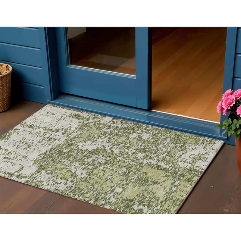 HomeRoots Abstract Transitional Rectangle Outdoor Rug - 3' x 5'