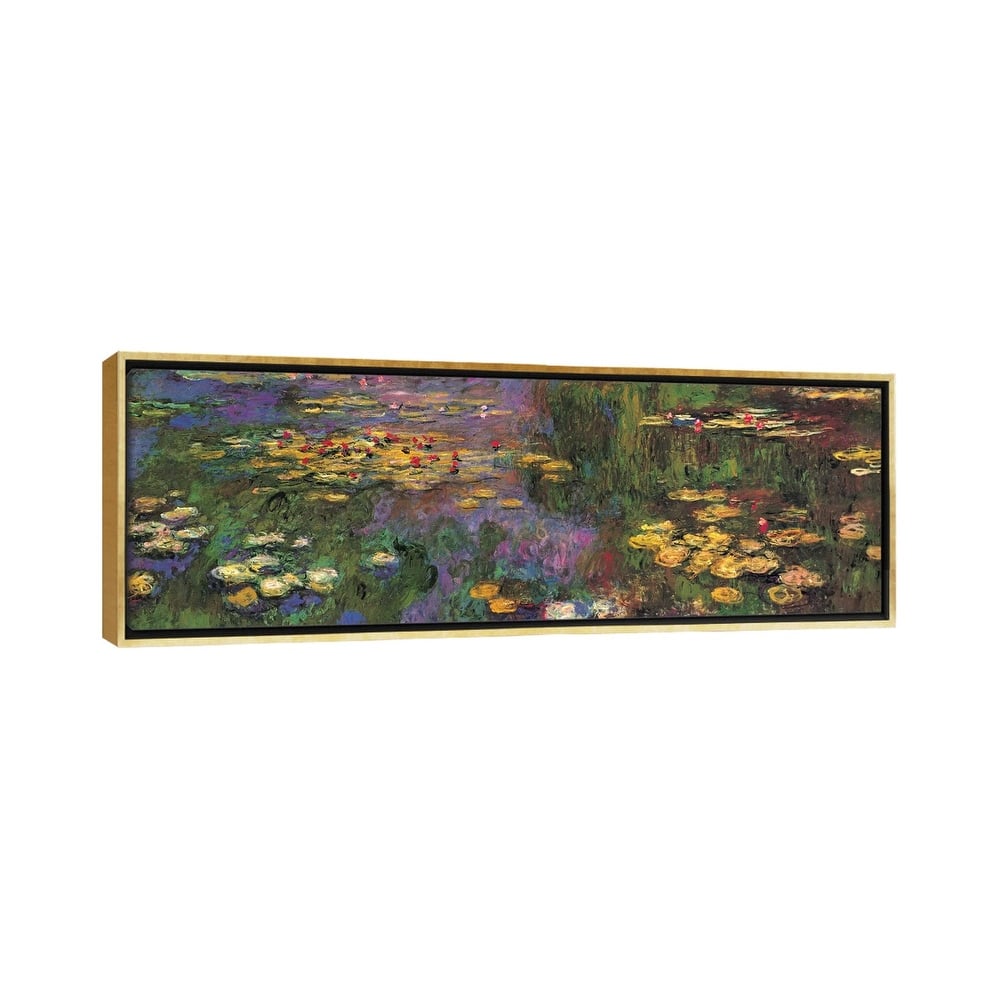 iCanvas "Water Lilies" by Claude Monet Framed Canvas Print