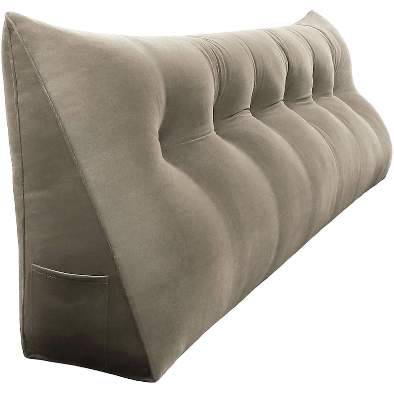 WOWMAX Bed Rest Wedge Bolster Headboard Back Support Pillow Velvet