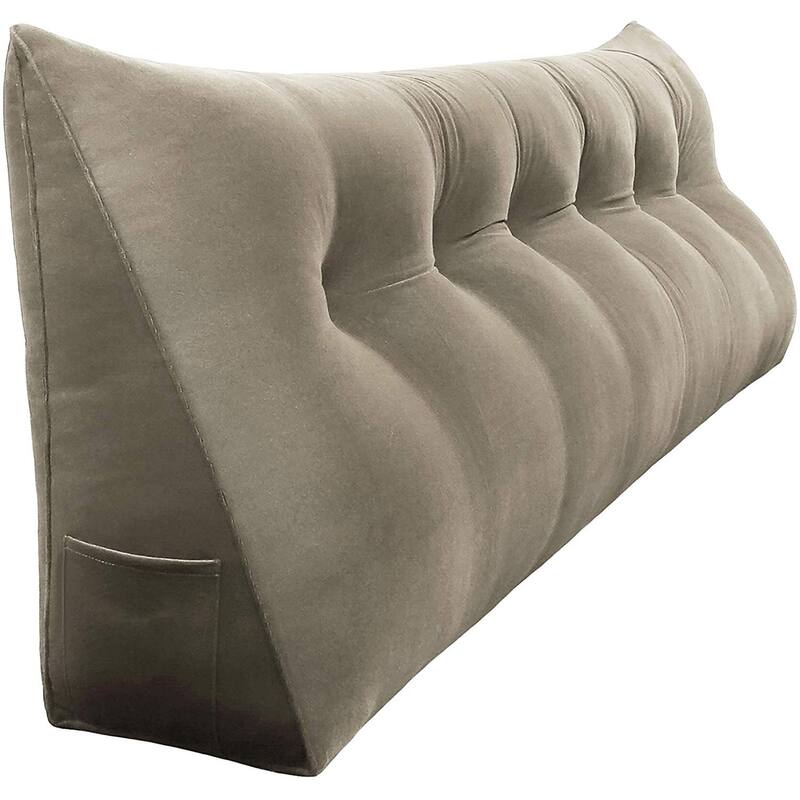 WOWMAX Bed Rest Wedge Bolster Headboard Back Support Pillow Velvet