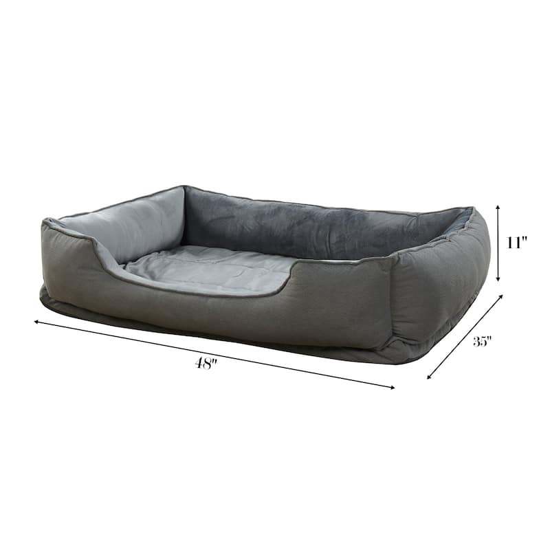Textured Plush Rectangle Pet Bed