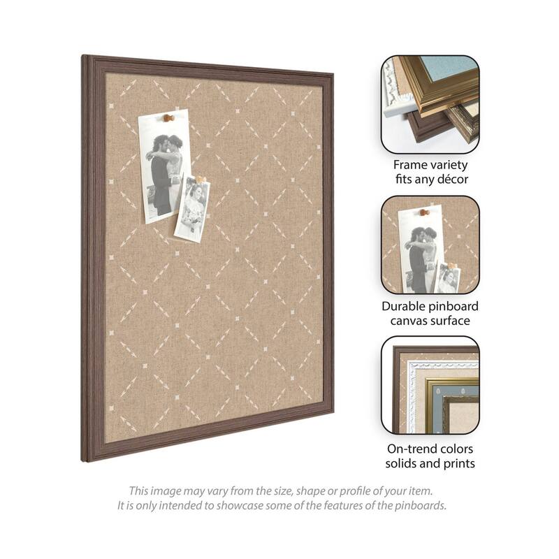 Kate and Laurel Pinboard Beige Lattice Pattern