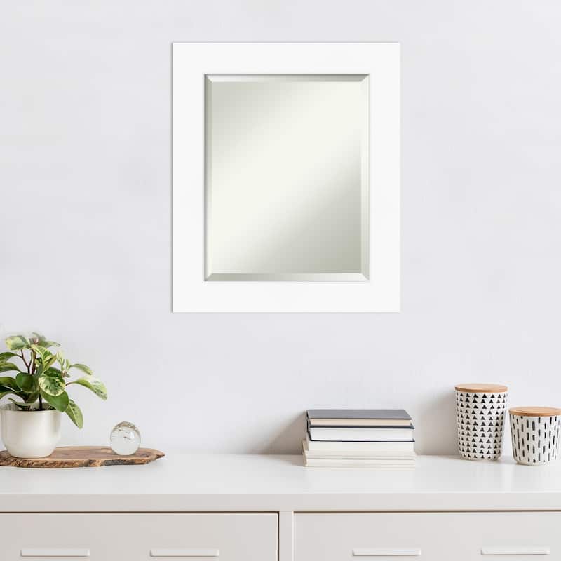 Beveled Wall Mirror - Cabinet White Frame - Cabinet White