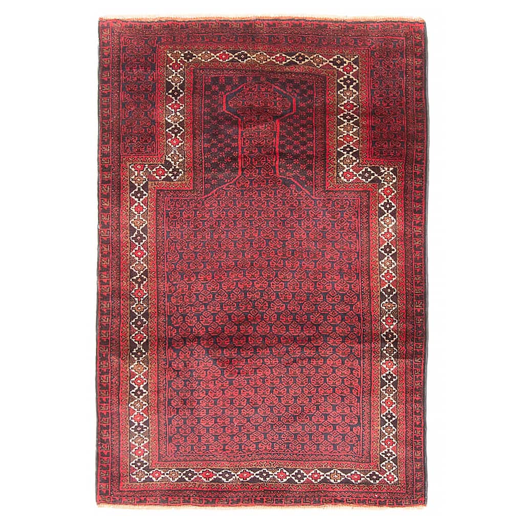 Teimani Burgundy Rug 2'11" x 4'5" - 2'11 x 4'5
