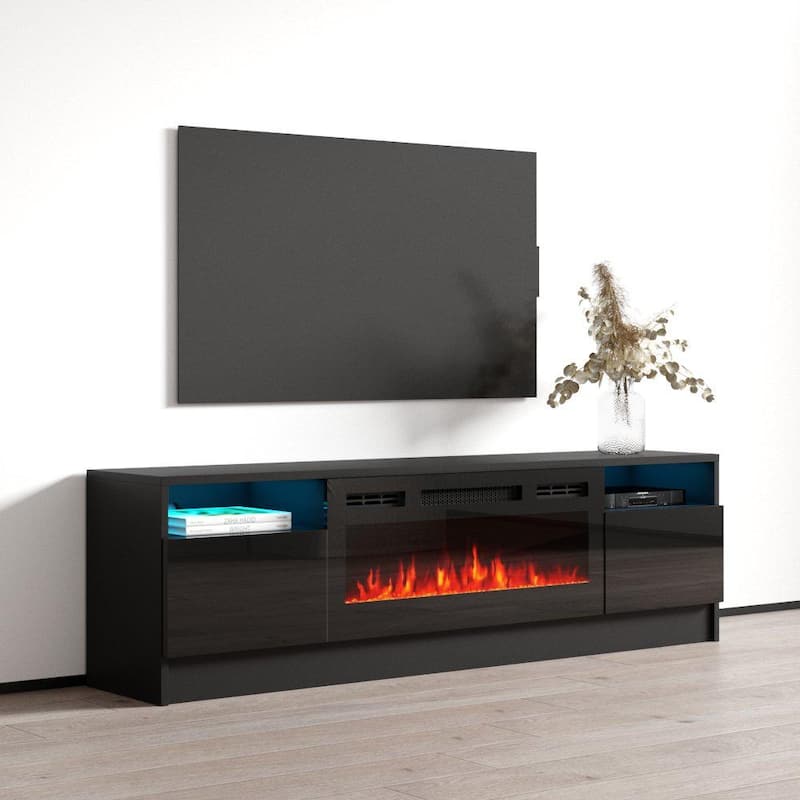 Duke 01 BL-EF Electric Fireplace 63" TV Stand