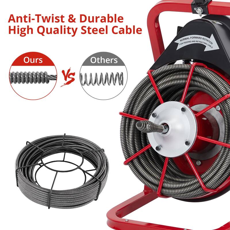 75FT 3/8 Inch Electric Drain Cleaner Machine for Sink, Toilet & Sewer