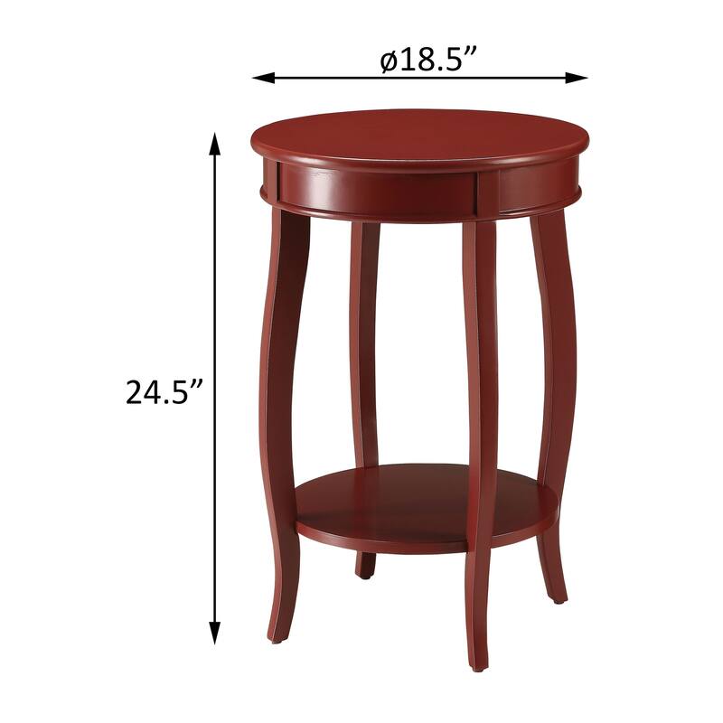 Clarissa Round Side Table with Bottom Shelf