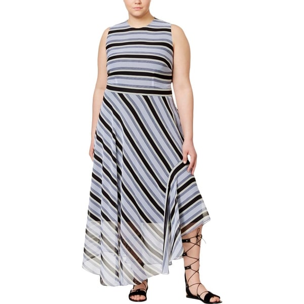 Shop Rachel Rachel Roy Womens Plus Casual Dress Striped Illusion Hem