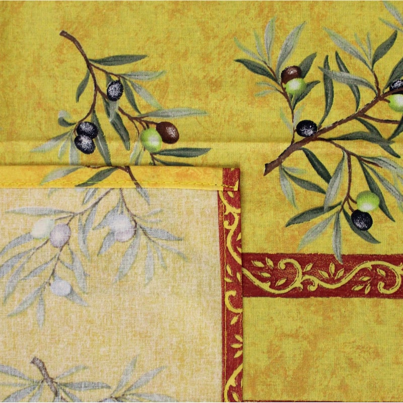 Wipeable Spill Resistant Provencal Cotton Cannes Collection Tablecloth
