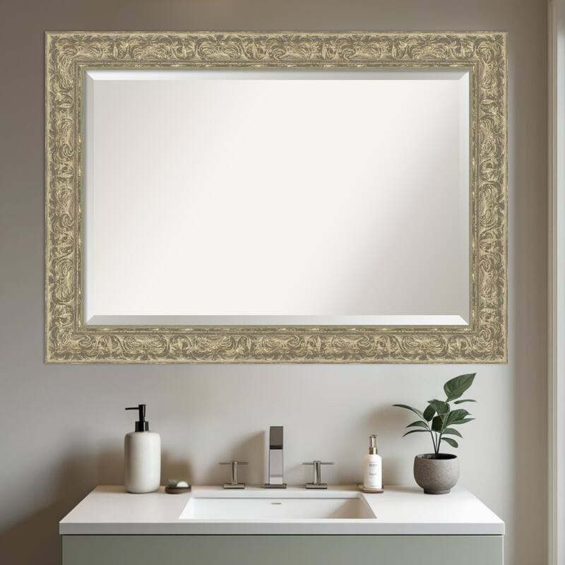 Luxe Beveled Framed Bathroom Vanity Wall Mirror
