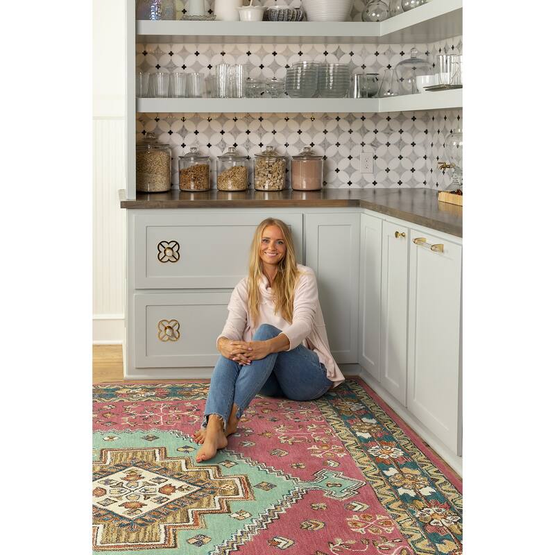 Charlotte Collection Pink Hand Tufted Indoor Area Rug - 5' x 7'3" - Pink