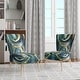 preview thumbnail 17 of 101, Designart "Mettalic Indigo And Gold II" Upholstered Abstract Accent Chair - Glam Arm Chair For Living Room Side Chair - Teal & Gold