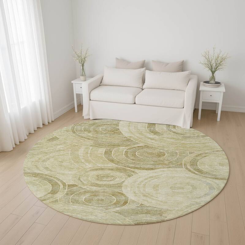 Premium Washable Super Soft Contemporary Mosaic Mayfield Rug - Wheat - 8' x 8'