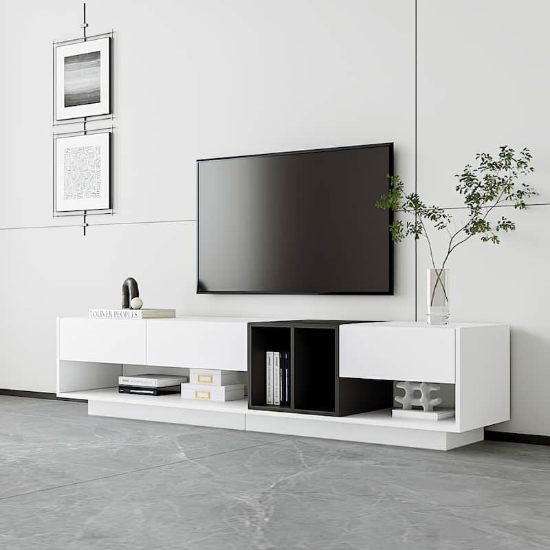 Functional Storage TV Stand for TVs Up to 80'' - White