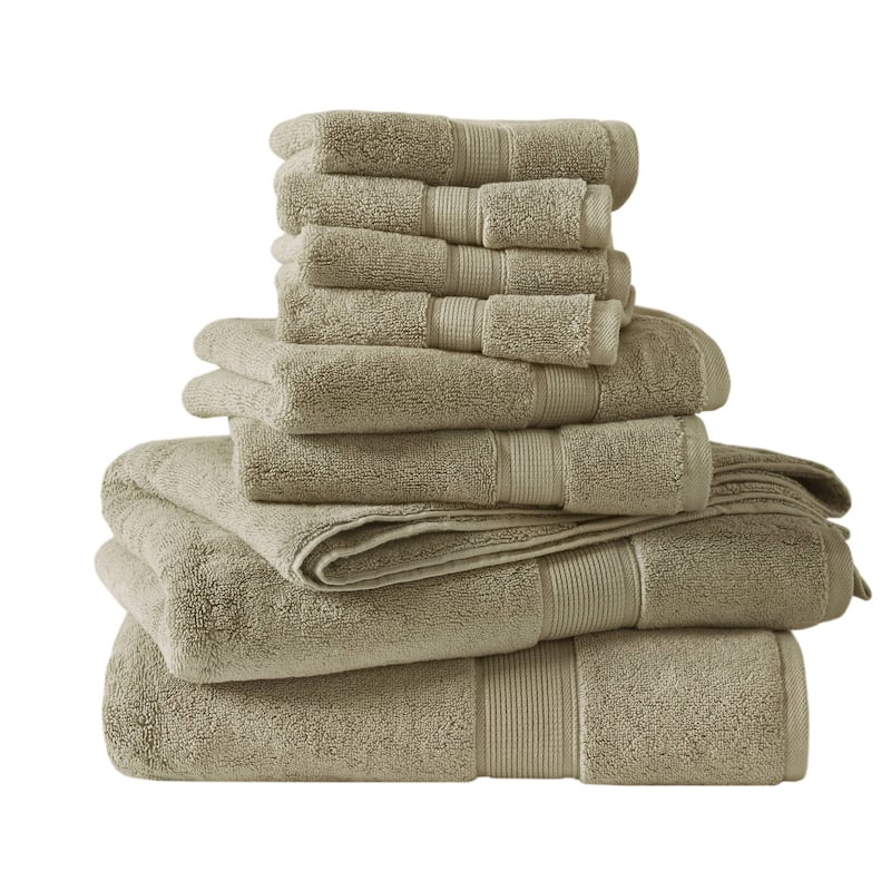 Madison Park Signature 800GSM Ultra-Soft 100% Cotton Absorbent Towel Set - 8-Piece - Beige
