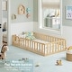 preview thumbnail 5 of 12, COSTARS Toddler Floor Bed with Rails for Kids, Montessori Wooden Twin Bed Frame with Door, Low to Ground