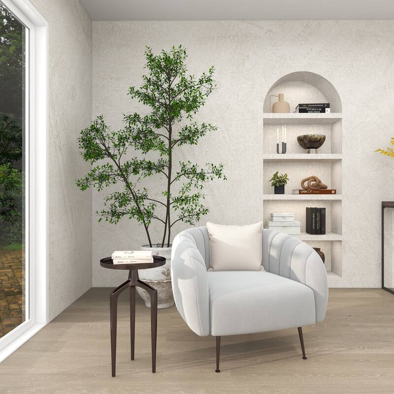 Sleek Aluminum Metal Tray Inspired Accent Table with 3 Tripod Legs - Black, Gold, Silver