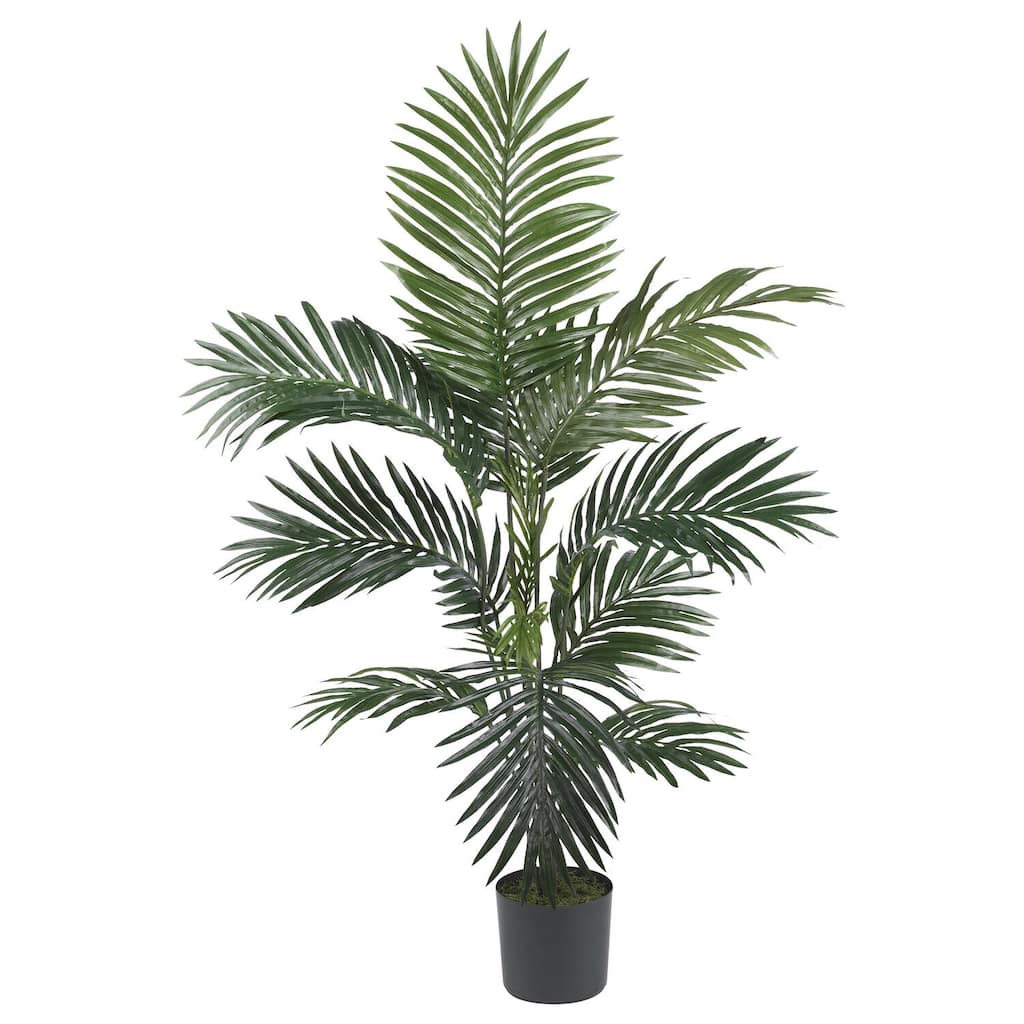 Silk Palm Tree 4ft - Artificial Palm Tree Indoor, Tropical Decor, Realistic Greenery, Home Office, Living Room - 4ft.
