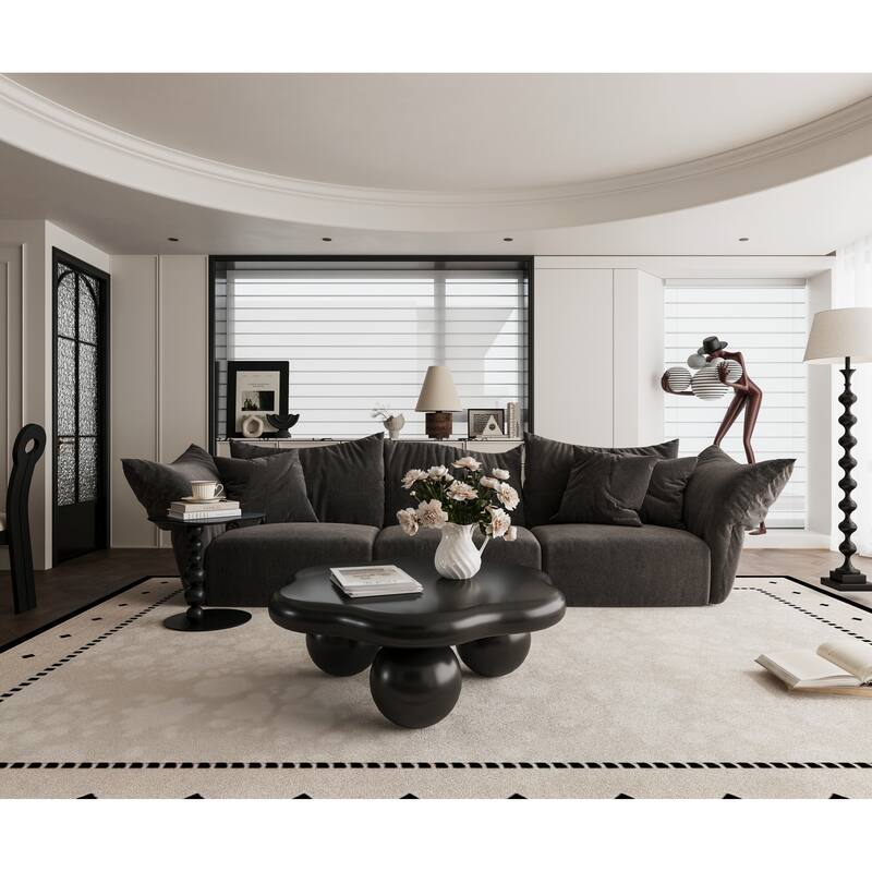 35" Cloud Shaped Modern Minimalist Coffee Table with Spherical Legs