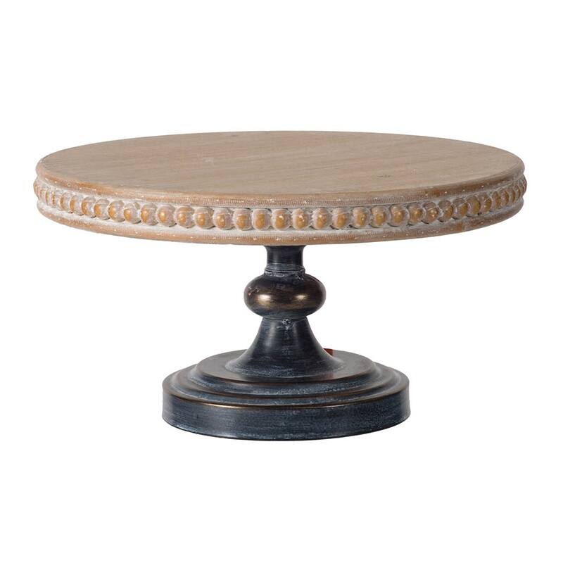 Wooden Display Stand with Beaded Trim